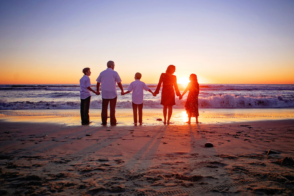 Sunset family beach photos in San Diego, CA. 