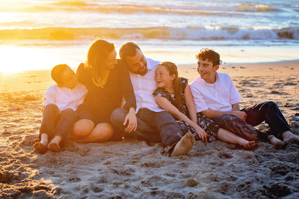 Family sunset beach portraits