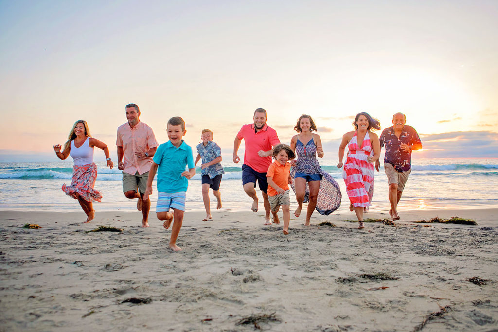 Photography by Extended family photographer. Photo is of 10 people standing outdoors. 