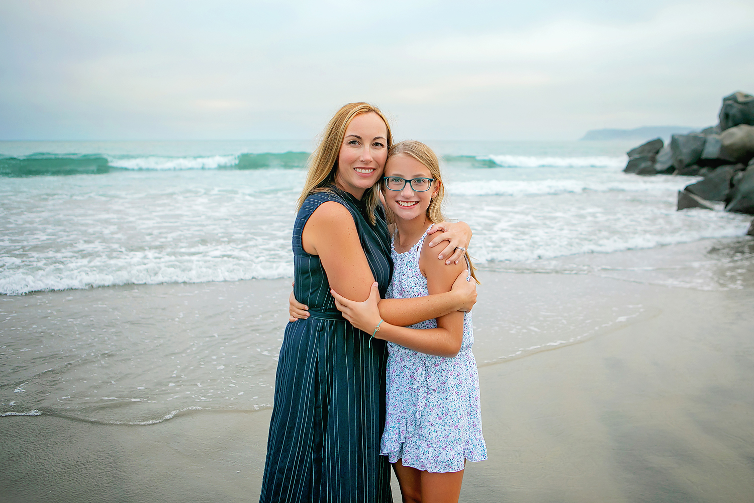 Coronado Beach Family Photographer portrait of mom and daughter for their session with Kristin Rachelle Photography