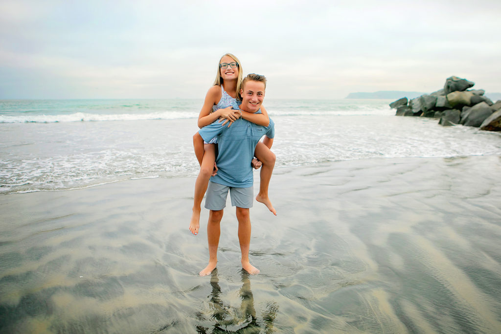 Coronado Beach Family Photographer portrait of siblings for their session with Kristin Rachelle Photography