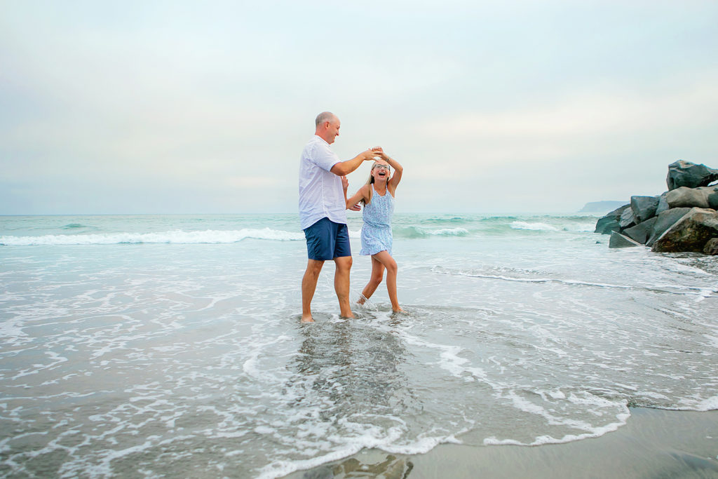 San Diego Beach Family Photographer portrait of dad and daughter for their session with Kristin Rachelle Photography