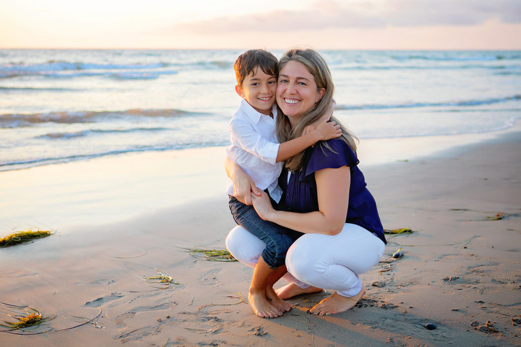 Mother and son portrait for their photo session on Carlsbad Beach with Kristin Rachelle Photography