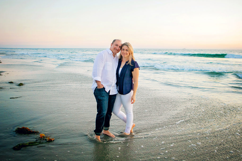 Couples portrait for their photo session on Carlsbad Beach with Kristin Rachelle Photography