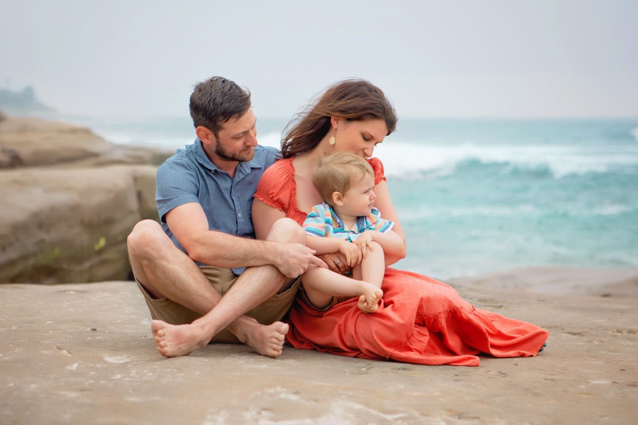 Family on La Jolla beach for San Diego Photographer 