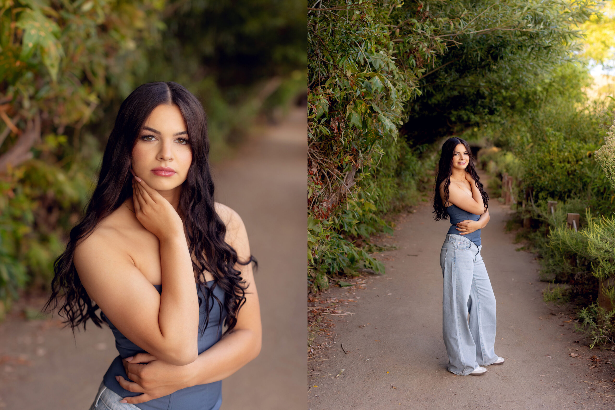 North County Senior girl posing for graduation pictures 