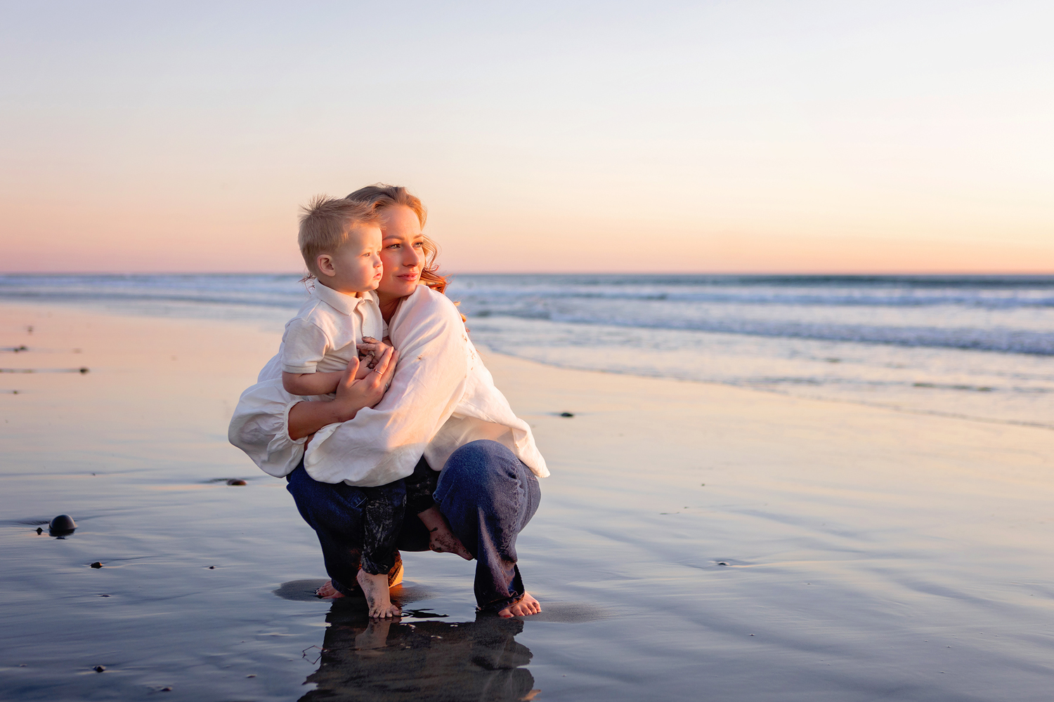 san diego beach family photographer golden hour light