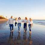 san diego family beach session walking hand in hand